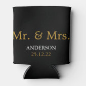 Trouwfavoriet Mr. & Mrs. Gouden Glitters Blikjeskoeler (Voorkant)