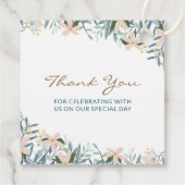 Trouwfavoriet Wildflower Monogram Gift Tag Bedankjes Labels (Achterkant)