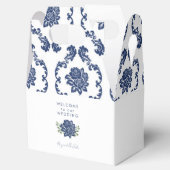 Trouwfavorietdoos Navy Damask Bedankdoosjes (Geopend)