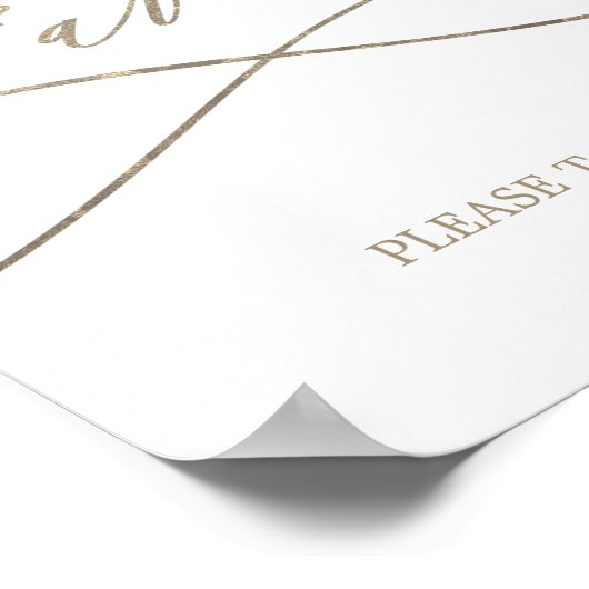 Trouwfavorieten bord 'Romantic Gold' in kalligrafi Poster (Hoek)