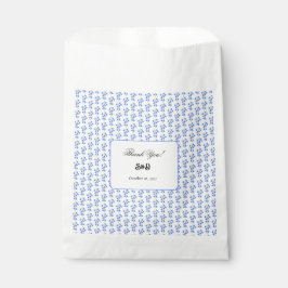 Trouwfavoriettasjes met blauwe klokjes bedankzakje