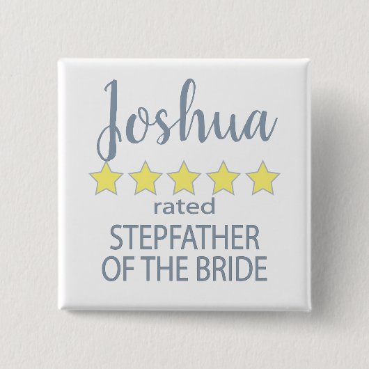 Trouwfeest 5 sterren Oom van de bruid (eerder: vad Vierkante Button 5,1 Cm (Voorkant)