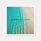 Trouwfeest aan de kust in de zomer op het strand servet (Voorkant)