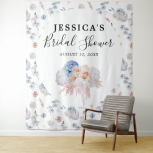 Trouwfeest achtergrond fotohokje met bloemen wandkleed