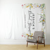 Trouwfeest achtergrond fotohokje met wilde bloemen wandkleed (In Situ (horizontaal))