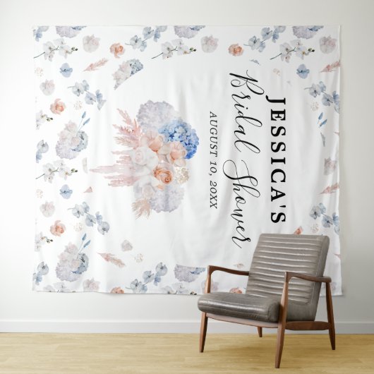 Trouwfeest achtergrond met bloemen Fotocabine Wandkleed (In Situ (horizontaal))