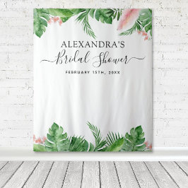 Trouwfeest Achtergrond Tropisch Bloemstuk Fotoboot Wandkleed