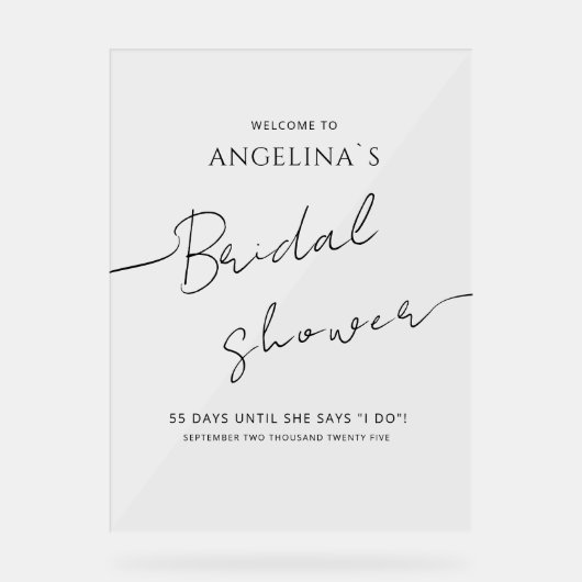 Trouwfeest Acrylaat Bord WELKOM (Voorkant)