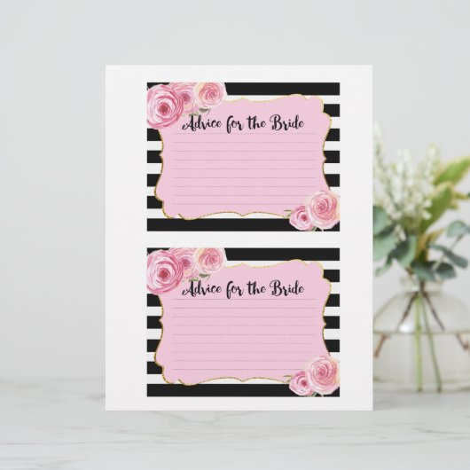 Trouwfeest Advieskaart met Roze Bloem (Staand voorkant)