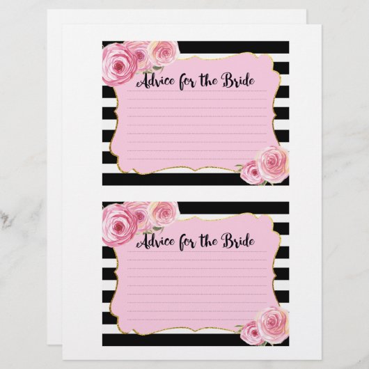 Trouwfeest Advieskaart met Roze Bloem (Voorkant / Achterkant)