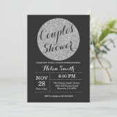 Trouwfeest Black en Silver Glitter Kaart (Staand voorkant)