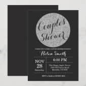 Trouwfeest Black en Silver Glitter Kaart (Voorkant / Achterkant)