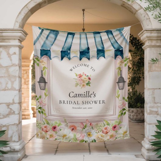 Trouwfeest-bloementuin-welkom-banner Wandkleed
