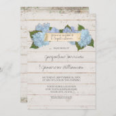Trouwfeest BOHO Shiplap Houten Bord Hydrangea Kaart (Voorkant / Achterkant)