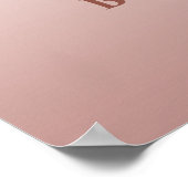 Trouwfeest bord van goud roze goud roze champagne poster (Hoek)