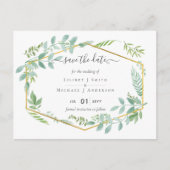 Trouwfeest botanische tuin bladgroen briefkaart (Voorkant)