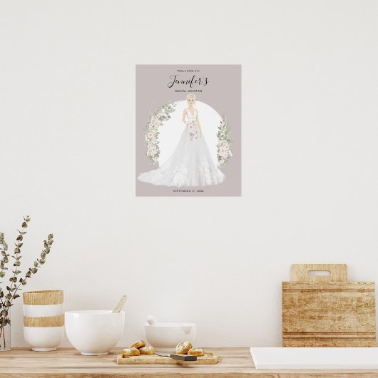 Trouwfeest Bruid Bruiloft Welkomstbord Poster (Keuken)