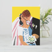 Trouwfeest, Bruid en Bruidegom Nieuwgetrouwd Staan Aankondiging (Staand voorkant)