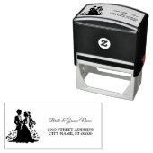 Trouwfeest bruidegom elegant adres zelfinktende stempel (In situ)