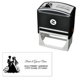 Trouwfeest bruidegom elegant adres  zelfinktende stempel