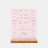 Trouwfeest Bruidsbruiloft Raad hoeveel kusjes Acryl Bord (Voorkant)