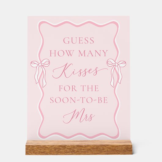 Trouwfeest Bruidsbruiloft Raad hoeveel kusjes Acryl Bord