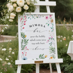 Trouwfeest Bruidsfeest Mimosa Bar Bord Wildflower Poster