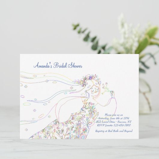 Trouwfeest Bruidsfeest Uitnodiging (Staand voorkant)