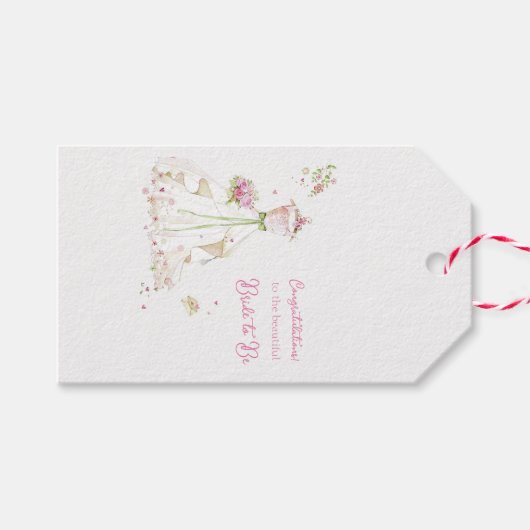 Trouwfeest Bruidsjurk Felicitaties Cadeaulabel (Voorkant (Horizontaal))