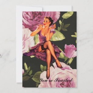 Trouwfeest Bruidsmeisjes Bruiloft Vintage Bloemen  Kaart