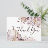 Trouwfeest bruidsshow boho pompoen bedankt (Staand voorkant)