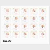 Trouwfeest Bruiloft Boho Bloemen Pompoen Vierkante Sticker (Vel)