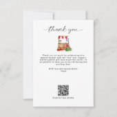 Trouwfeest cadeau bedanken QR-code buiten de markt Bedankkaart (Voorkant)