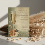 Trouwfeest Champagne Bloem Bruidsshower Kaart