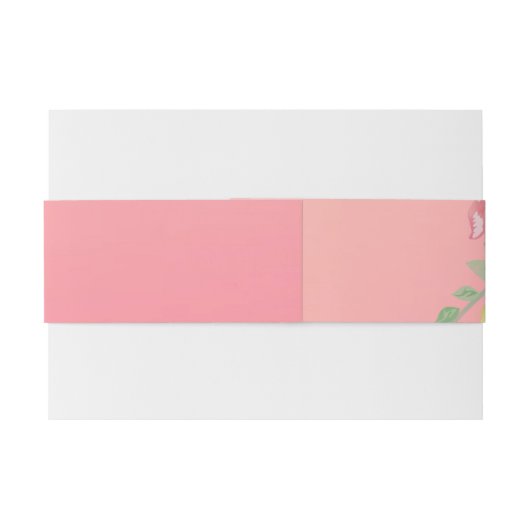 Trouwfeest Chic Roze Bloemen Roze Goud Glitters Uitnodigingen Wikkel (Achterkant Voorbeeld)