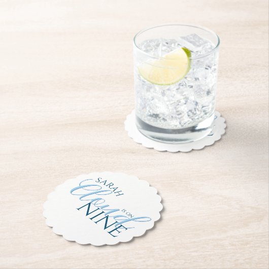 Trouwfeest 'Cloud Nine' op maat Kartonnen Onderzetters (Insitu)