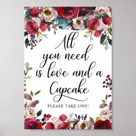 Trouwfeest Cupcake Stand Bord Poster