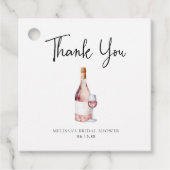 Trouwfeest Dank Je Wel Roze Wijn Bedankjes Labels (Voorkant)