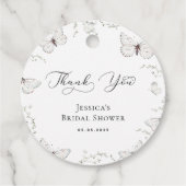 Trouwfeest Dank Je Wel Witte Vlinder Tuin Bedankjes Labels (Achterkant)