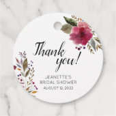 Trouwfeest Dankjewel met Krachtige Waterverf Bloem Bedankjes Labels (Achterkant)