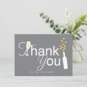 Trouwfeest Dankjewelkaart Champagne Bedankkaart (Staand voorkant)