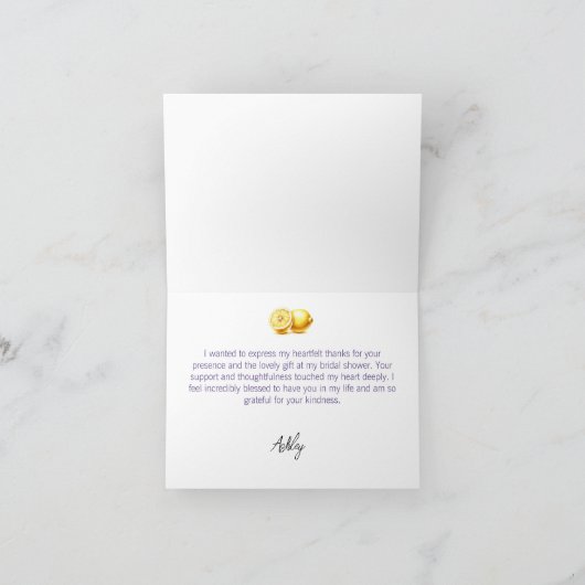 Trouwfeest Dankkaart Citroen Bedankkaart (Binnen)