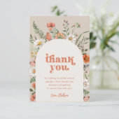 Trouwfeest Dankkaart met Wilde Bloemen Bedankkaart (Staand voorkant)