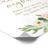 Trouwfeest Datum Avond Ideeën Bloemen Bord Poster (Hoek)