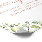 Trouwfeest datum avond pot bord met leuke groene b poster (Hoek)