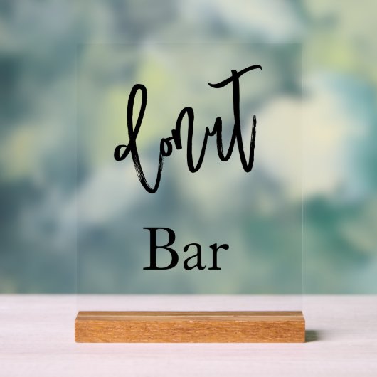 Trouwfeest Donutbar Acryl bord (Neutraal)