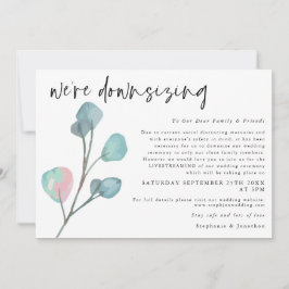Trouwfeest Downsizing Script Moderne Eucalyptus Aankondiging