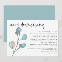 Trouwfeest Downsizing Script Moderne Eucalyptus Aankondiging