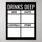 Trouwfeest Drank Diep Drink Tally Chart Be Poster (Voorkant)