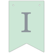 Trouwfeest eenvoudig groen grijs bruid & bruidegom vlaggetjes (Tweede vlag)